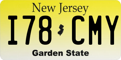 NJ license plate I78CMY