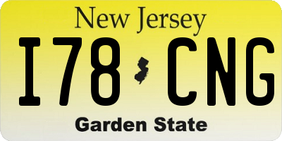 NJ license plate I78CNG