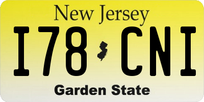 NJ license plate I78CNI