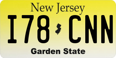 NJ license plate I78CNN
