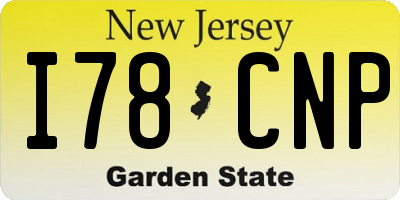 NJ license plate I78CNP