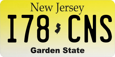 NJ license plate I78CNS