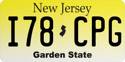 NJ license plate I78CPG