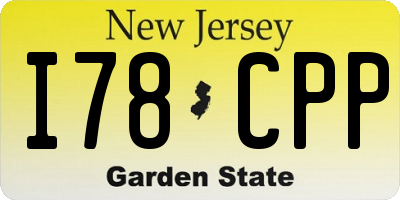 NJ license plate I78CPP