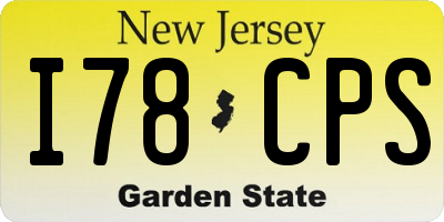 NJ license plate I78CPS