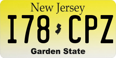 NJ license plate I78CPZ