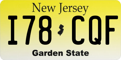 NJ license plate I78CQF