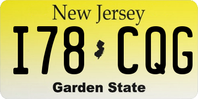 NJ license plate I78CQG
