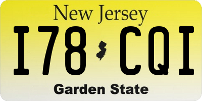 NJ license plate I78CQI
