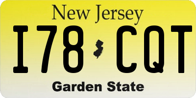 NJ license plate I78CQT
