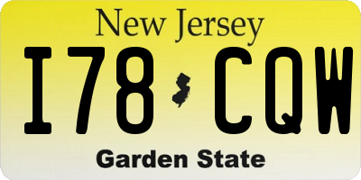 NJ license plate I78CQW