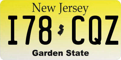 NJ license plate I78CQZ