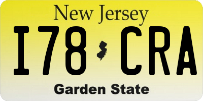 NJ license plate I78CRA