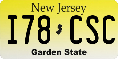 NJ license plate I78CSC