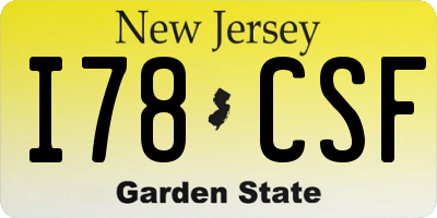 NJ license plate I78CSF