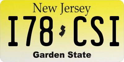 NJ license plate I78CSI