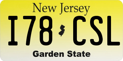NJ license plate I78CSL