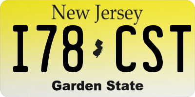 NJ license plate I78CST