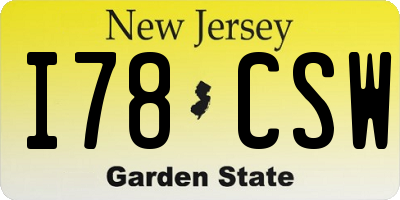 NJ license plate I78CSW