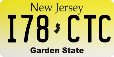 NJ license plate I78CTC