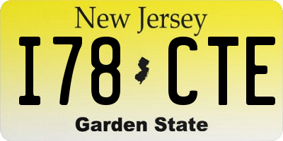 NJ license plate I78CTE