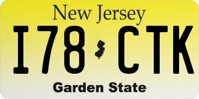 NJ license plate I78CTK