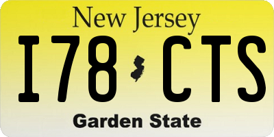 NJ license plate I78CTS