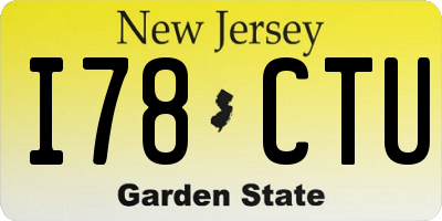 NJ license plate I78CTU