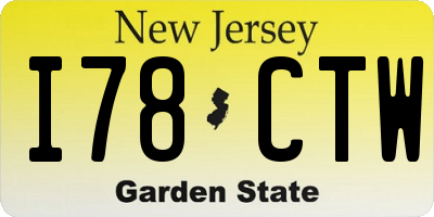 NJ license plate I78CTW