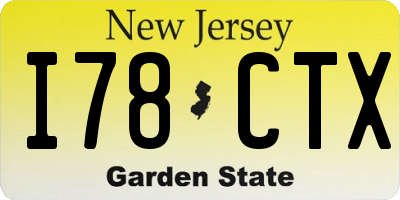 NJ license plate I78CTX