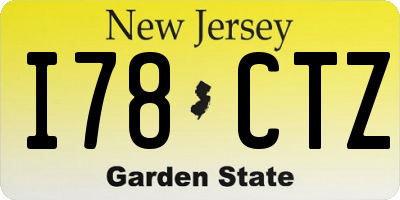NJ license plate I78CTZ
