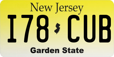NJ license plate I78CUB