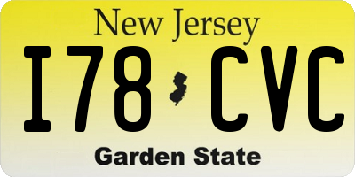 NJ license plate I78CVC