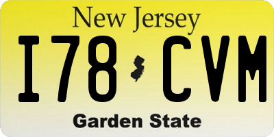 NJ license plate I78CVM