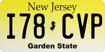 NJ license plate I78CVP