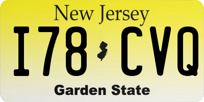 NJ license plate I78CVQ