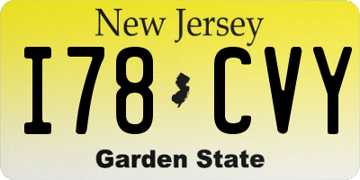 NJ license plate I78CVY