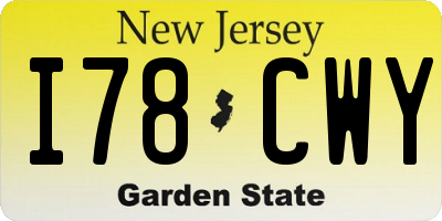 NJ license plate I78CWY