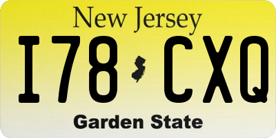 NJ license plate I78CXQ