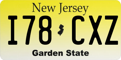 NJ license plate I78CXZ