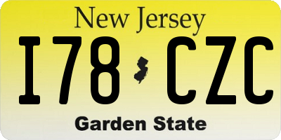 NJ license plate I78CZC