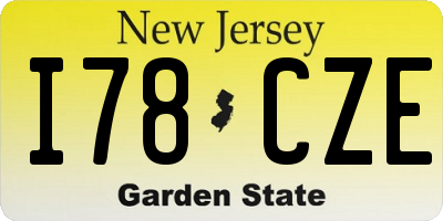 NJ license plate I78CZE
