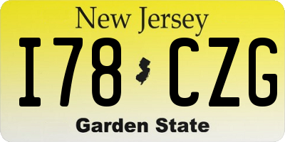 NJ license plate I78CZG