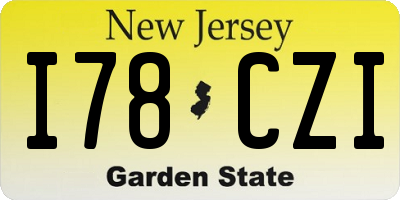 NJ license plate I78CZI