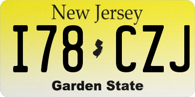 NJ license plate I78CZJ
