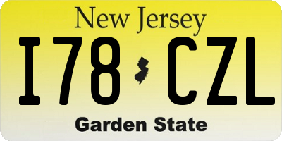 NJ license plate I78CZL