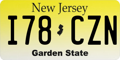 NJ license plate I78CZN