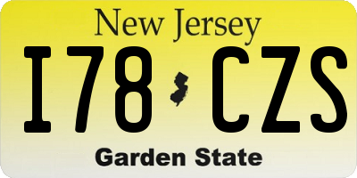 NJ license plate I78CZS