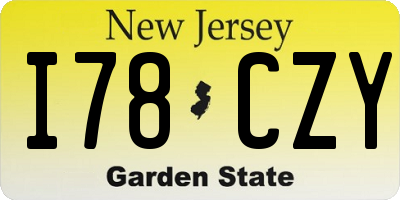 NJ license plate I78CZY