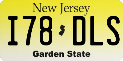 NJ license plate I78DLS
